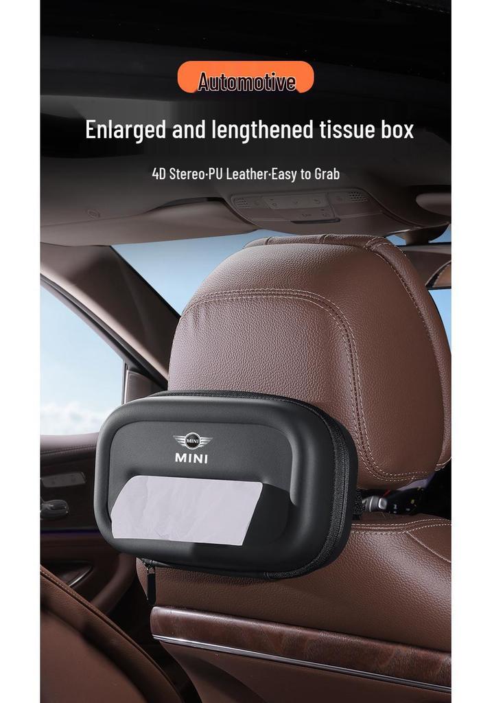 BMW Mini Cross-border Car Tissue Box: Hanging Oversized Tissue Pack for Car Seat Back