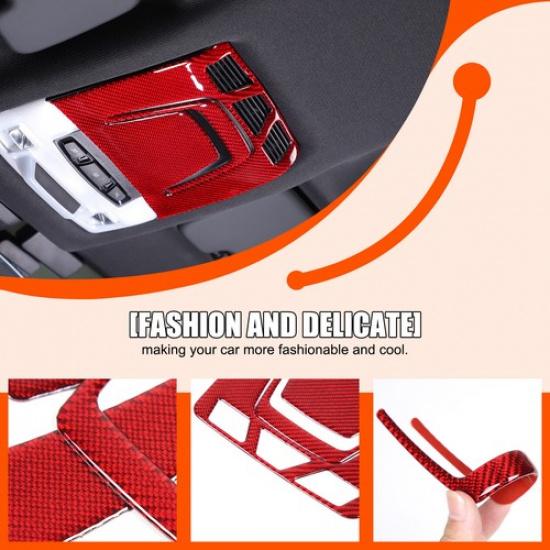 Red Carbon Fiber Roof Reading Light Panel Trim Sticker For Toyota Supra -24