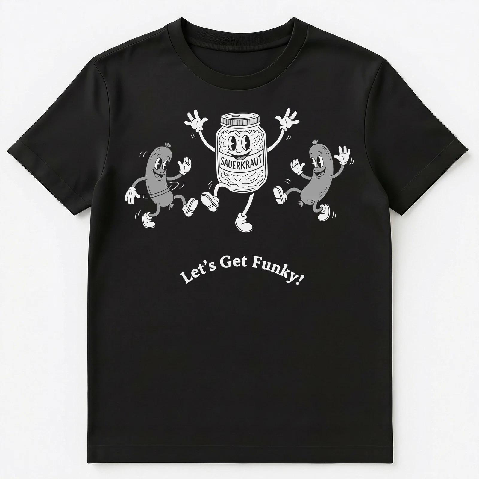 

German Foodie Funky Sauerkraut Dance Food Humor Unisex T-Shirt S