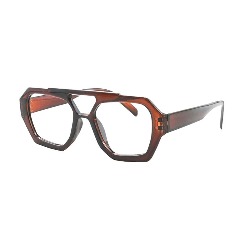 New Fashion Square Double Bridges Women'S Glasses Vintage Leopard Female Anti Blue Light Glasses Luxury Eyewear