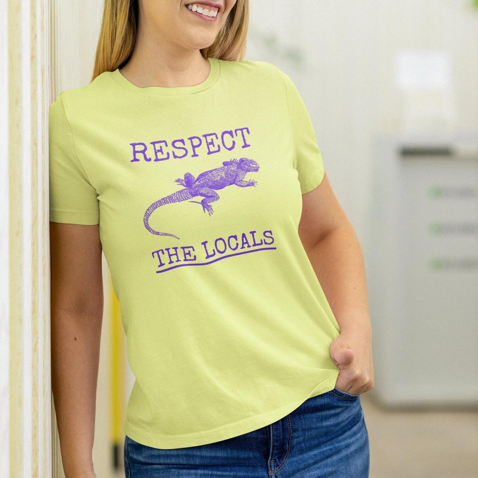 Respect The Locals Reptile Shirt, Lizard Animal Lover 3XL