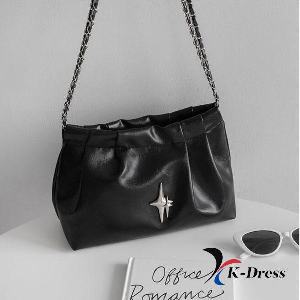 Shirring Chain Square Shoulder Bag (3 Colors)
