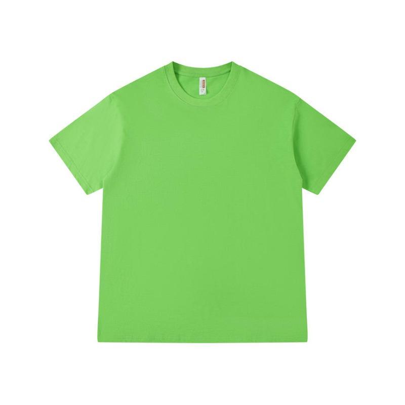 Gram heavy solid color crew neck T-shirt loose men's and women's same group clothes short-sleeved fashion versatile cultural shirt