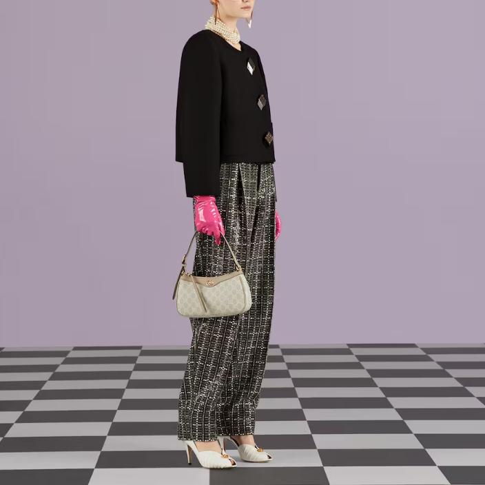 Gucci Ophidia Classic Interlocking G Logo Canvas And Leather Shoulder Bag Women Handbags 735145-UULBG-9683