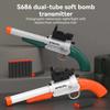 Dwulufowa S686 Manualna Pistolet Zabawkowy na Miękkie Kulki Blaster na Piankowe Strzałki Plastikowy Bezpieczny Model do Strzelania Zabawki dla Chłopców Dzieci Gry