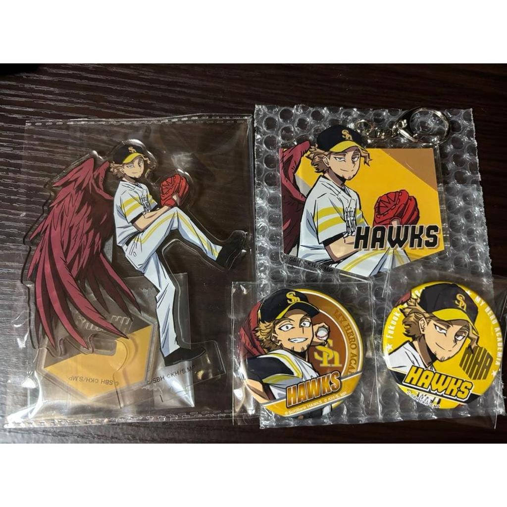 Used Fukuoka Softbank collaboration acrylic stand acrylic key chain can badge
