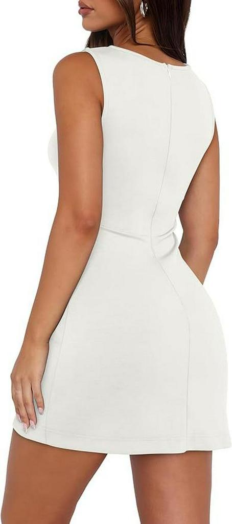 New Spring/Summer Solid Color Sleeveless Sexy Waist-Cinching Hip-Wrapping Short Skirt