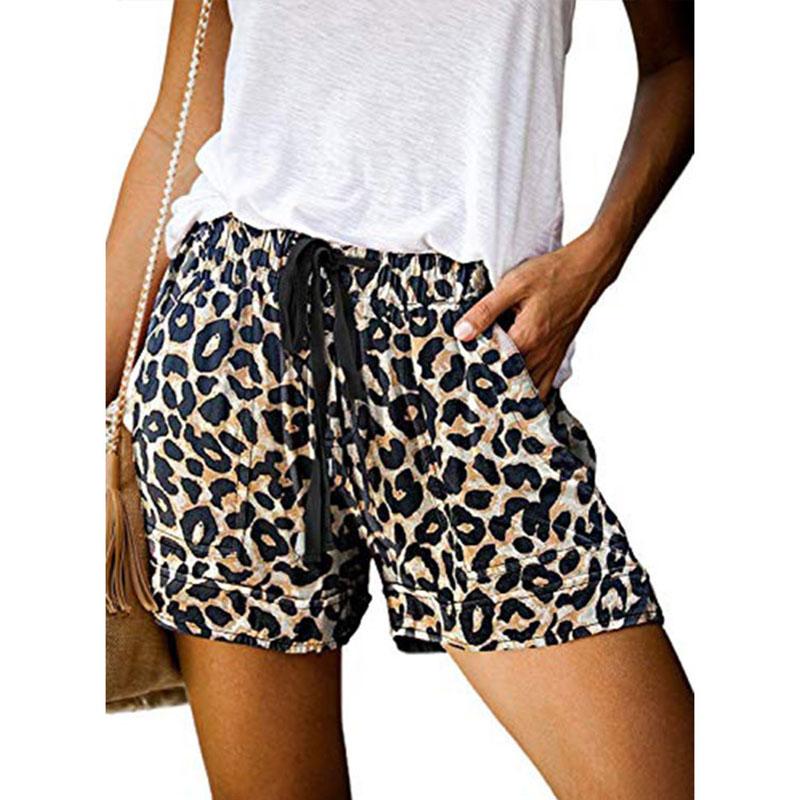 

Mini Womens Loose Drawsing Shorts Ladies Loungewear Running Gym Pants Plain Leopard,3XL