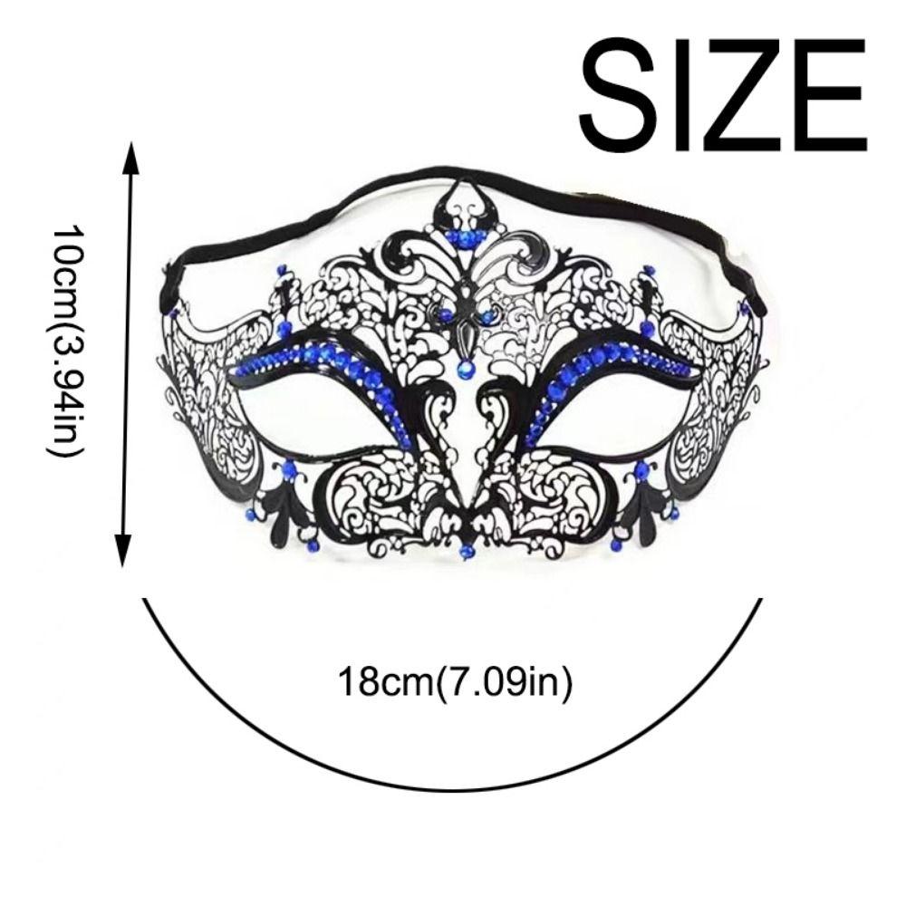 Creative Retro Half Face Mask Rhinestone Metal Eye Mask Halloween Party Mask  Masquerade Jewelry