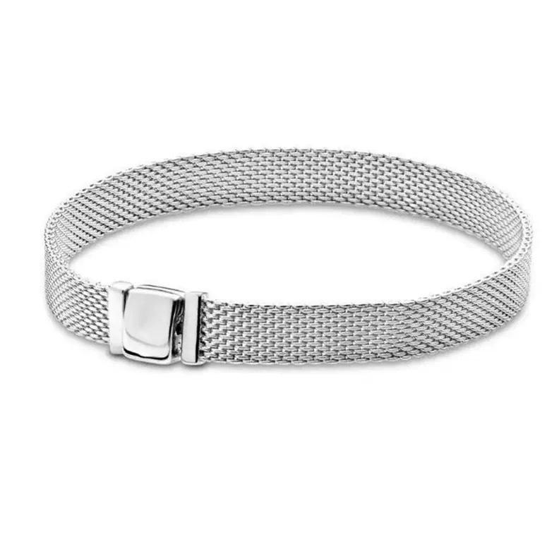 Round Bead Bracelet S925 Pure Silver Fashionable Heart Snake Bone Bracelet DIY Accessories For Women's Fine Jewelry Gifts