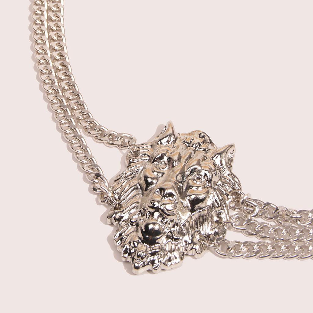 New Women's Lion Head Metal Chain Punk Belt Women's Heavy Industry Waist Chain