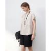 Demana Linen Blend Cap Sleeve Blouse