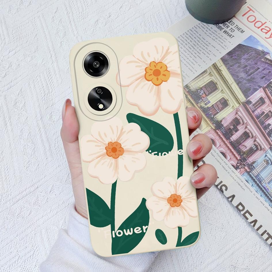 

Модные изящные чехлы для телефонов с цветами для Oppo A7 A35 A11 A1K A15 A55 A1 A52, квадратный мягкий жидкий силиконовый корпус с полным покрытием, противоударный корпус для Oppo Capa OPPO A58
