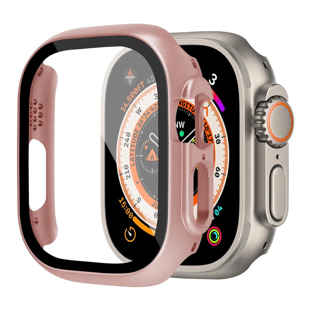Glass+case For Apple Watch Ultra 2 3 49mm smartwatch PC Bumper+Screen Protector Tempered Cover iwatch series band Accessories