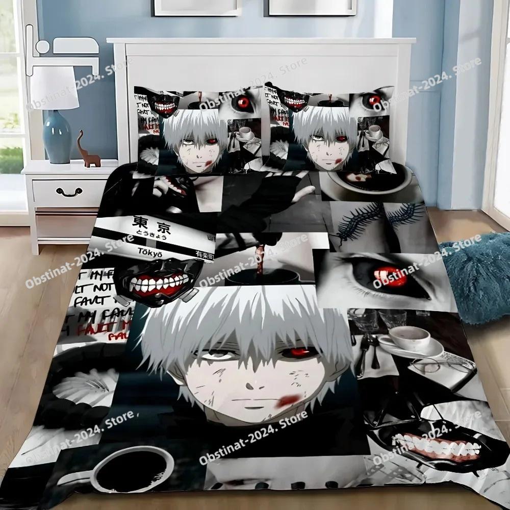 Anime Duvet Pillowcase Bedding Set Adult Boy Girl T-Tokyo G-Ghoul Bedroom Decoration Children Single Double Large Size Gift