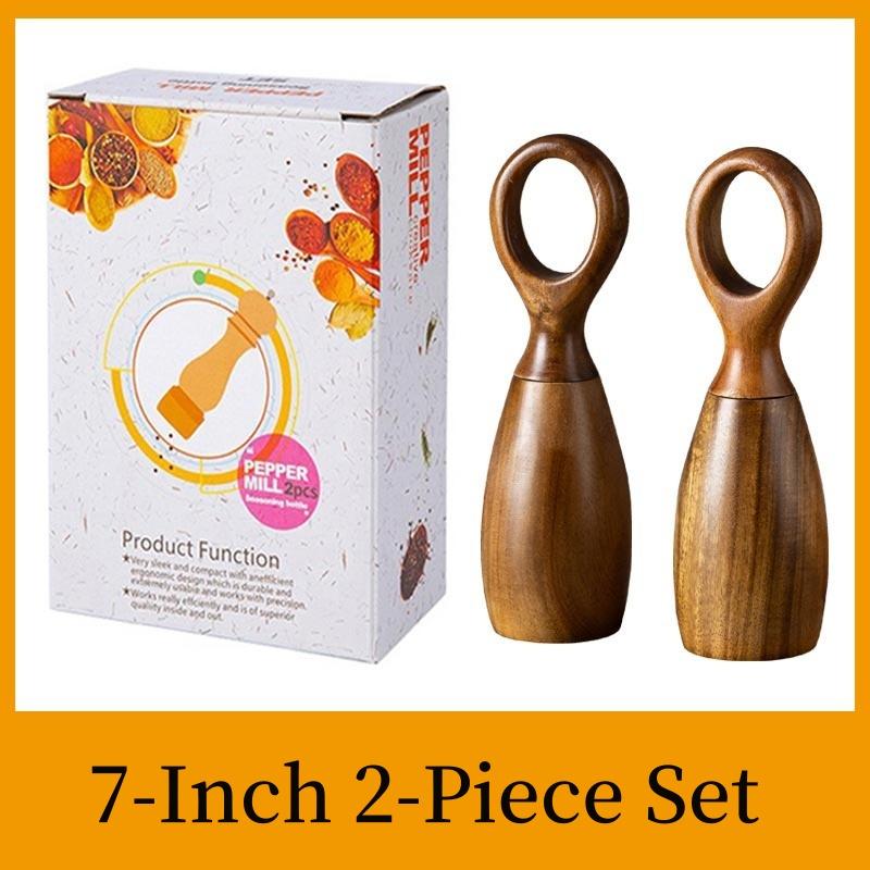 New Acacia Wood Pepper Grinder Nordic Western Restaurant Spice Shaker Solid Wood Sea Salt Grinder Bottle Pepper Mills Seasoning Jar