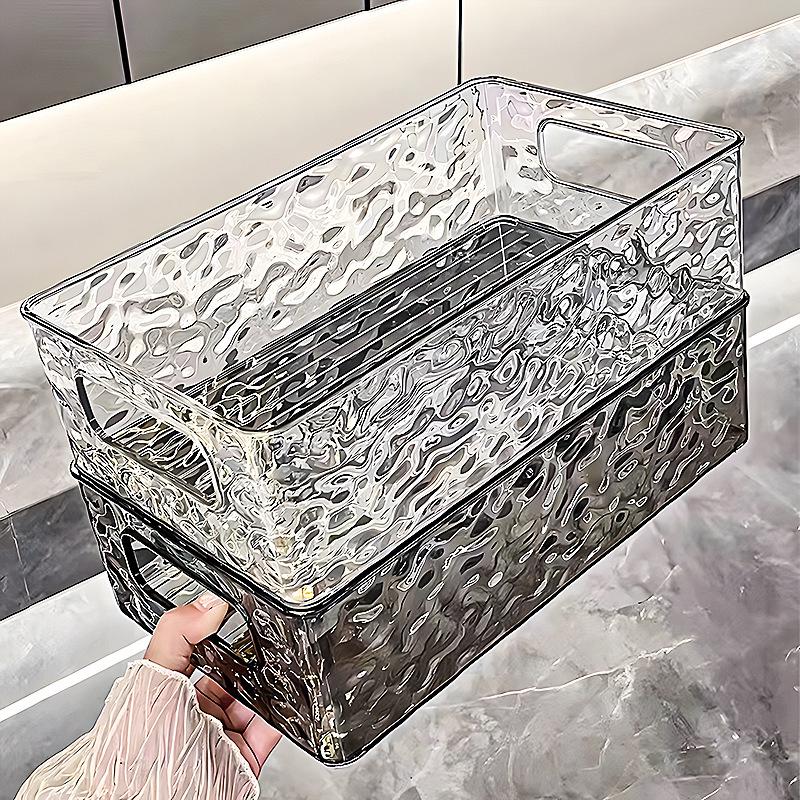 Glacier Pattern Luxury Cosmetics Storage Box with Handle - Bathroom Desktop Organizer