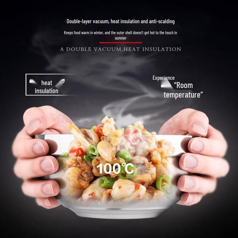 304 Stainless Steel Double-Layer Insulated Rice Bowls, 15cm (10-Pack)