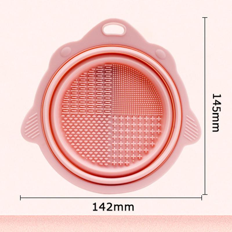 Foldable Silicone Makeup Brush Cleaner Bowl - Portable Cleaning Tool for Brushes, Powder Puffs, and Sponges