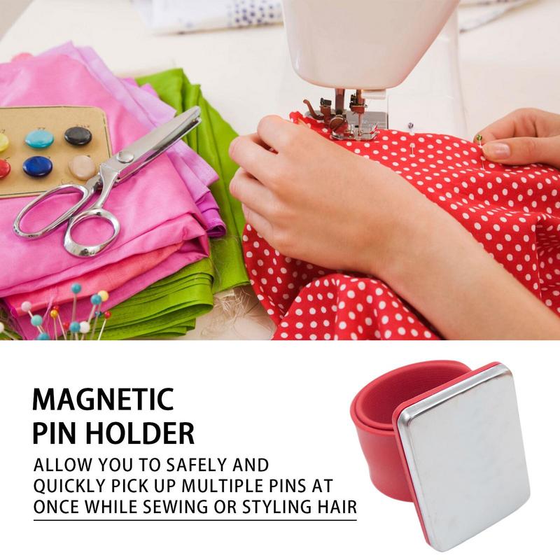 Magnetic Sewing PinCushion Silicone Wrist Needle Pad Safe Bracelet Pin Cushion Storage Sewing Pins Wristband Pin Holder 3 Colors