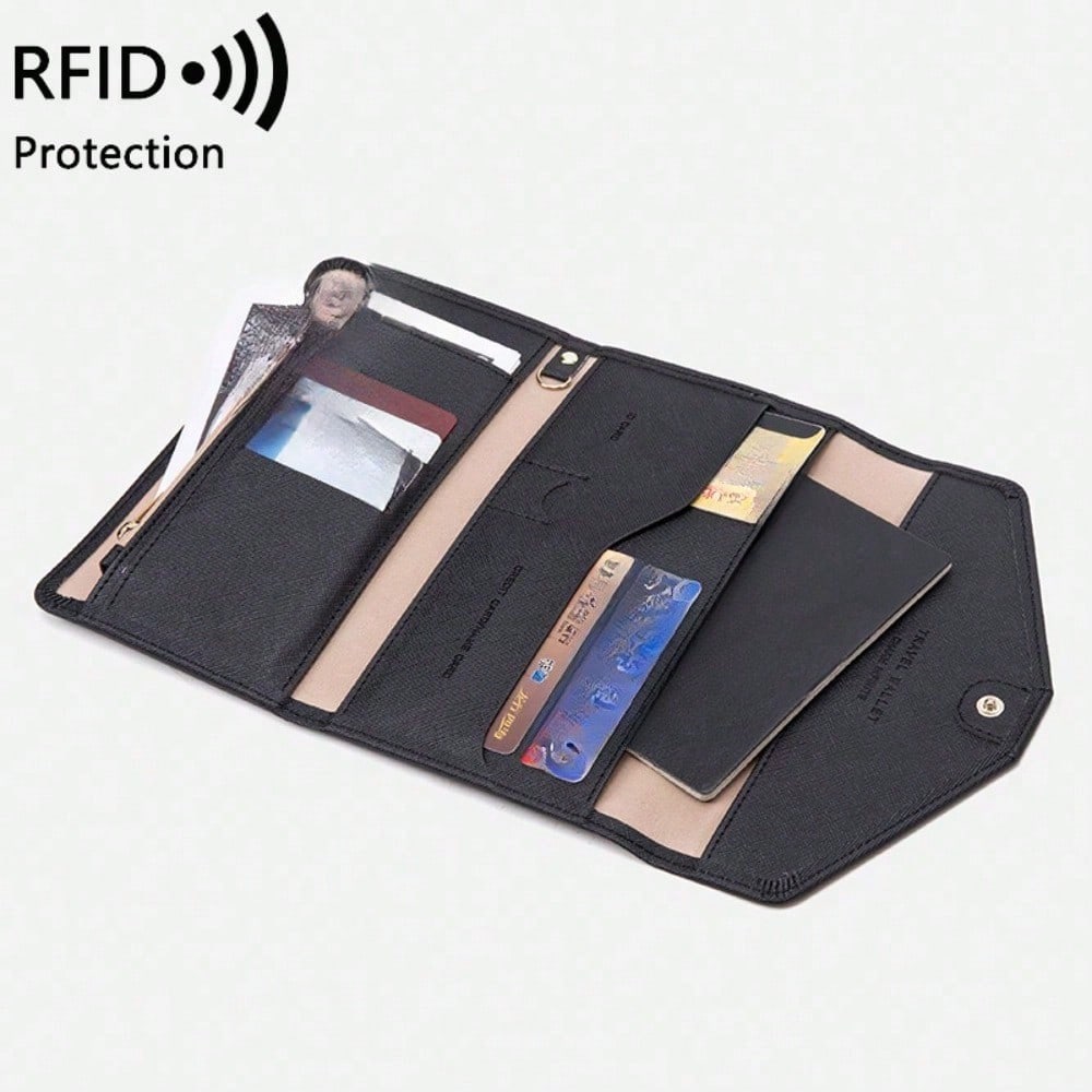 Bolsa para Pasaporte de Mujer Nueva RFID Multifunción para Billetes y Documentación Holder para Pasaporte de Viaje al Extranjero para Hombres y Mujeres