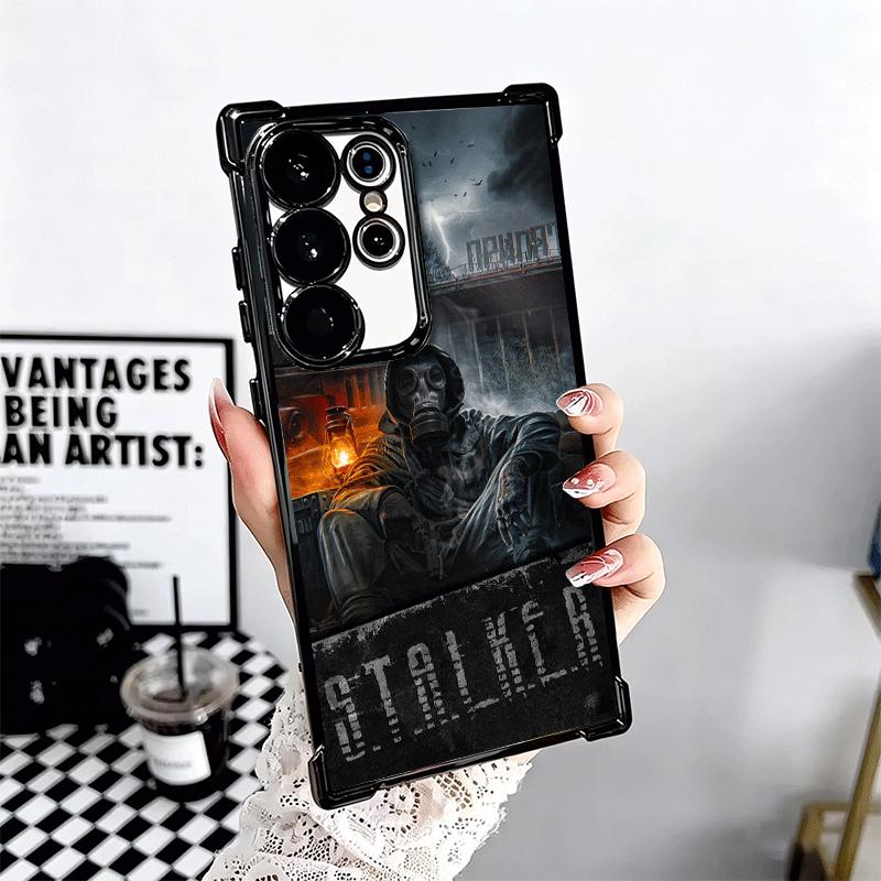 S-Stalker Game Cool Plating Phone Case For Samsung Galaxy S24 S25 FE S26 Edge S23 Ultra S22 S21 Plus S20 Anti-Fall Airabag Cover