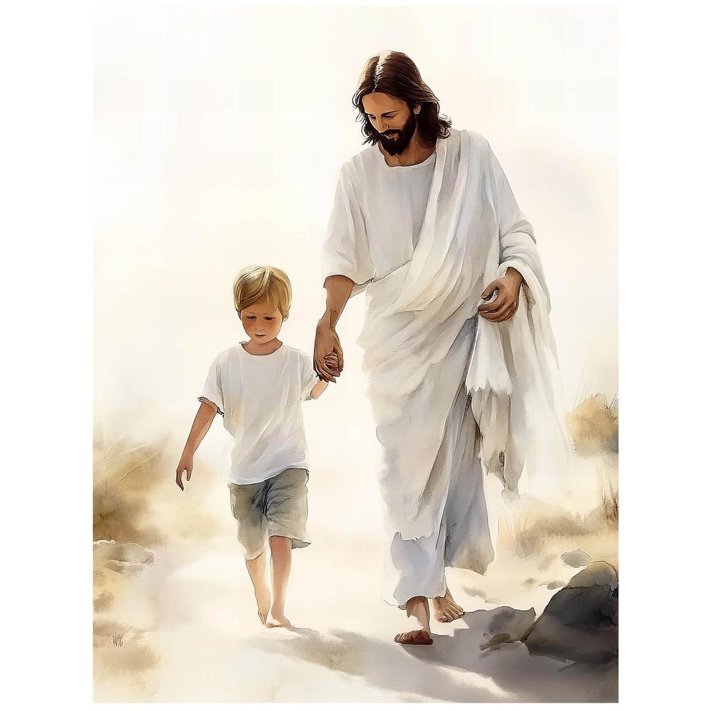 Plakat Wspólna Droga Z Jezusem Plakat Wspólna Droga Z Jezusem, 70X100 Cm, Rama Drewniana Ciemny Brąz, Papier Matowy 230 Gsm