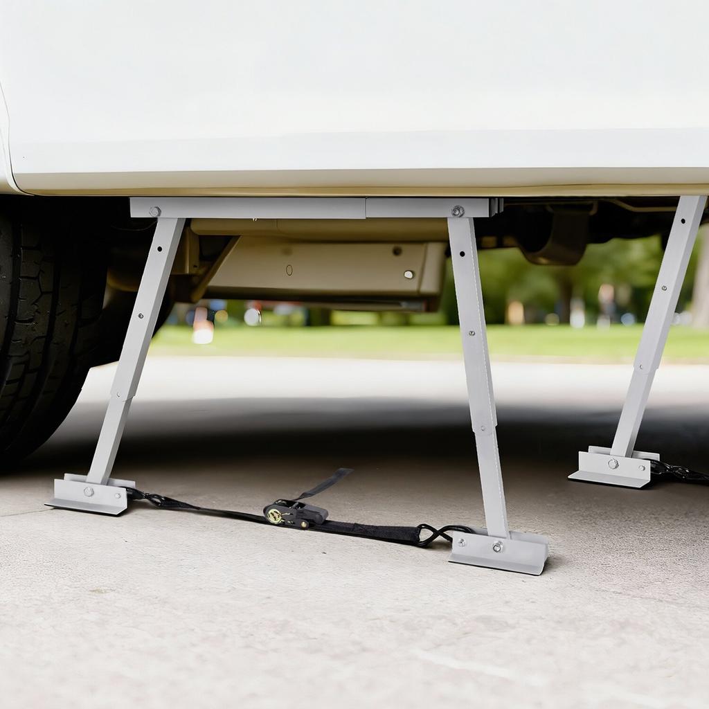 Universal RV Stabilizer, RV Bumper Stabilizer for Trailers, Campers, Fifth Wheel, Compact Foldable Design for Easy Storage, Adjustable Height from