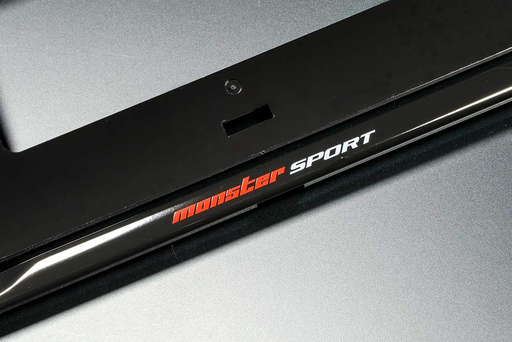 MONSTER SPORT License Frame Compatible with New Standards License Plate Frame Cover Suzuki Vehicles and Others [Gloss Black] 794110-0000M