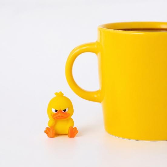 3D-gedruckte kleine gelbe Enten, niedliche gelbe Entenfigur für Schreibtischdekoration, Enten-Miniaturfiguren für Mikrolandschaften, lustige Geschenkideen