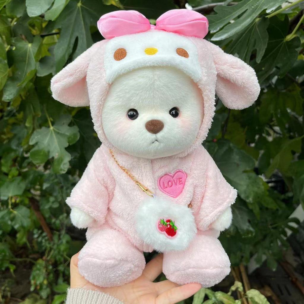 Jucărie de pluș Lina Bear de 30 cm cu pijama de travestit