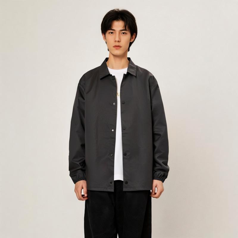 Fear of God Essentials SS22 Coaches Jacket Iron Men Outerwear Black-Iron FOG-SS22-132