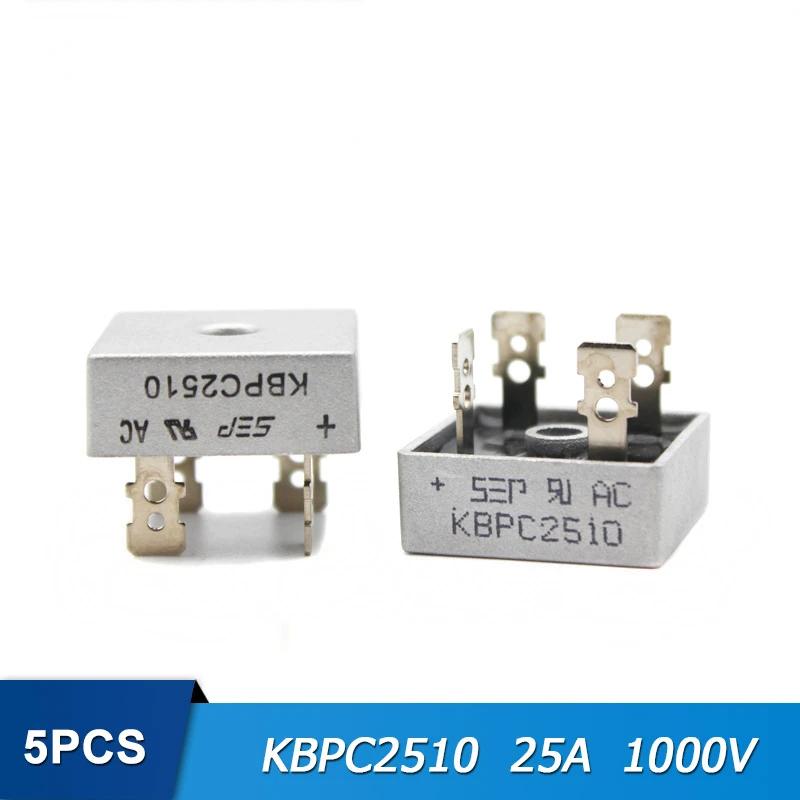 5 stk Brorettlikterdiode KBPC5010 KBPC1010 KBPC1510 KBPC2510 KBPC3510 Likrettere 10A 15A 25A 35A 50A
