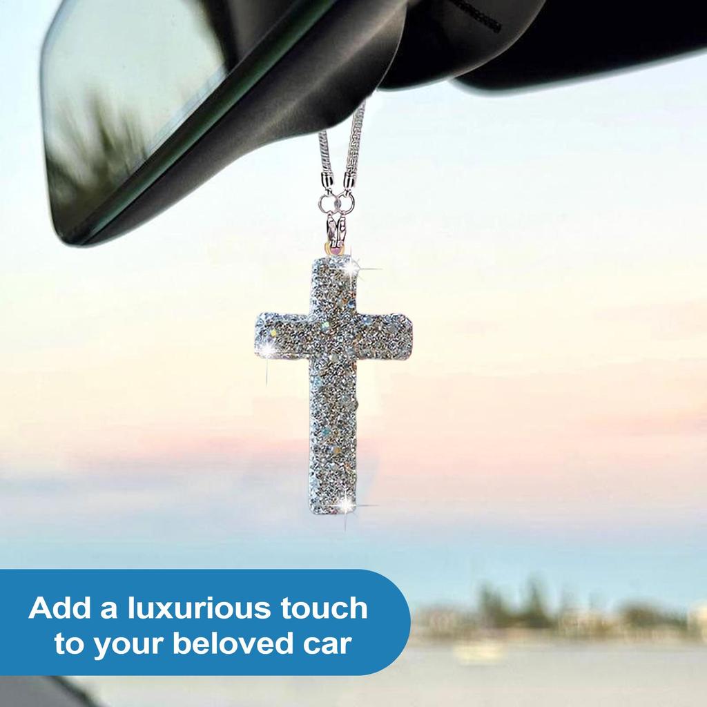 Auto Spiegel Deko Kristall Auto Rückspiegel Anhänger Christliches Religiöses Ornament Zubehör Für Auto Innenraum Zuhause Wohnzimmer