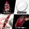 Top-Luxusmarke Quadratische Damenuhr Quarz Wasserdicht Leder Roségold Damen Armbanduhren