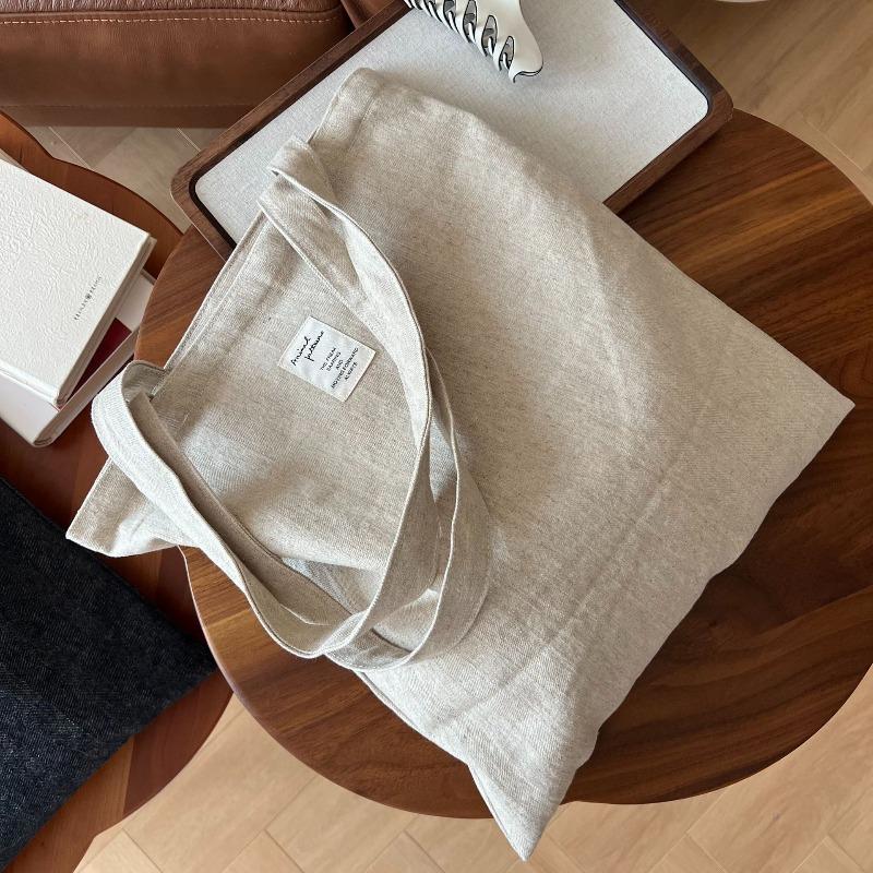 [Suxi cloth bag] Denim shoulder canvas bag texture literary retro polka dot striped versatile book bag large capacity