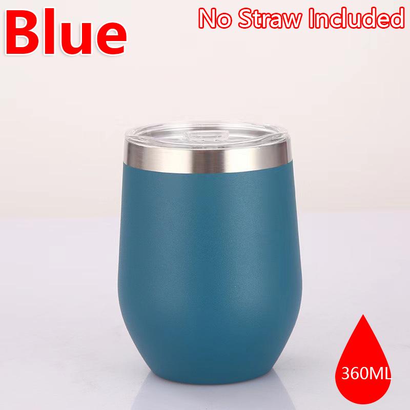 360ml Stainless Steel Eggshell Wine Tumbler Double Wall Vacuum Insulated Cup for Coffee Tea Office Home Travel