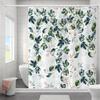 Ivy Leaves Bathroom Curtains Watercolor Floral Plants Shower Curtain Bathroom Polyester Waterproof Fabric Trim with Hooks
