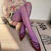 Spring Summer Sexy Transparent Stockings For Women  New Candy Color Velvet Ultra Thin Sheer Tights Y2K Stretchy Pantyhose