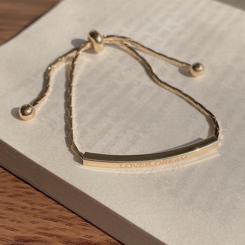 

Hong Kong style retro letter bracelet female design sense adjustable metal bracelet Dongdaemun hand tide