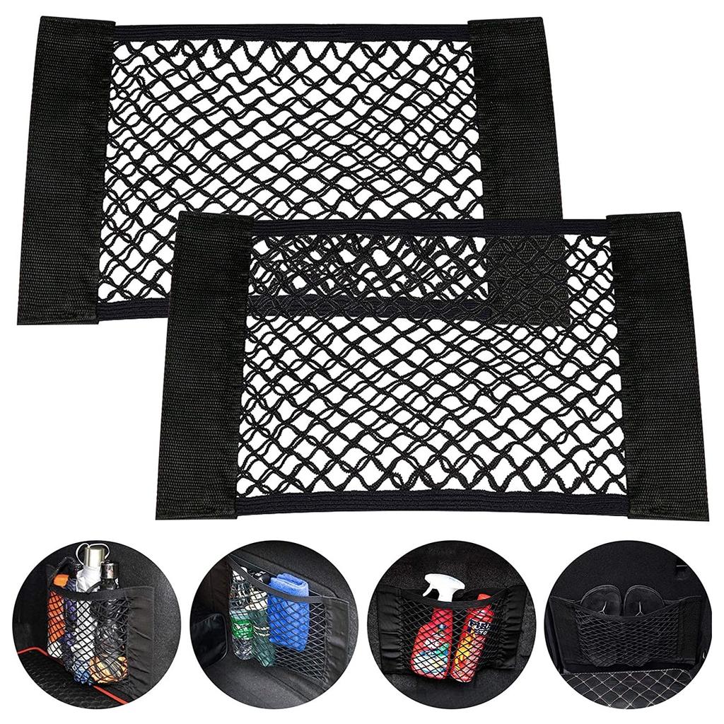YFFSFDC Car Storage Set of 40cm X Car Mesh Highly Velcro Car Seat Storage Bags Pockets, 2, 25cm, Pockets, Stretchy,
