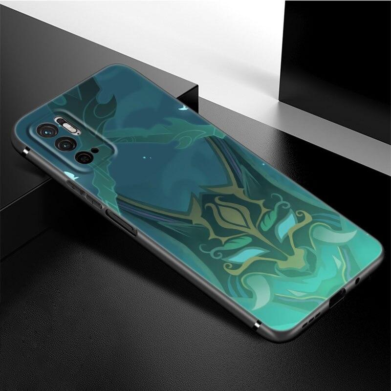 Genshin Impact Logo Phone Case For Xiaomi Redmi Note 11 10 9 8 Pro 11T 5G 10T 10S 9S 9T 9i 9C 9A 8T Soft TPU Black Cover Funda