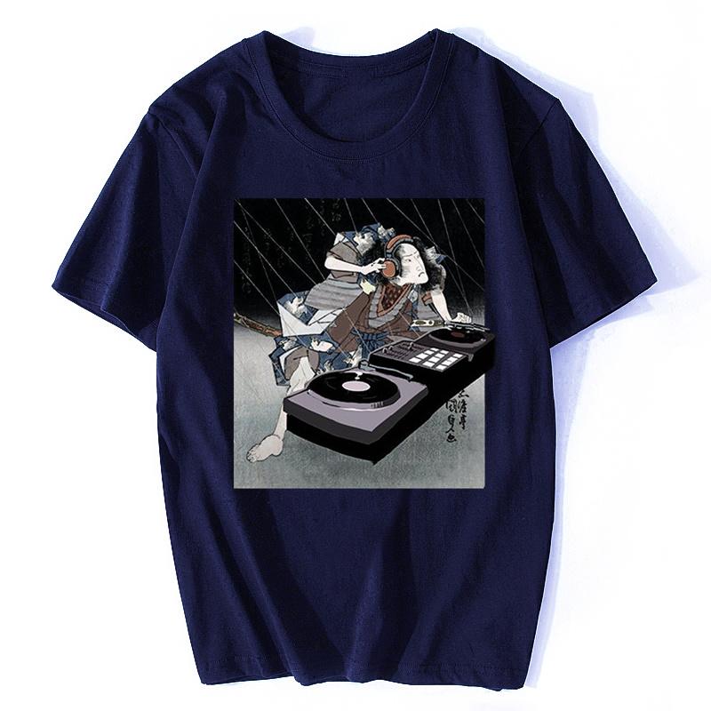 Samurai Dj Shirt Deejay Shirt Funny Dj Tees Cotton Tshirt New Print TShirt Mens Short Sleeve Hot Band T Shirt funny S