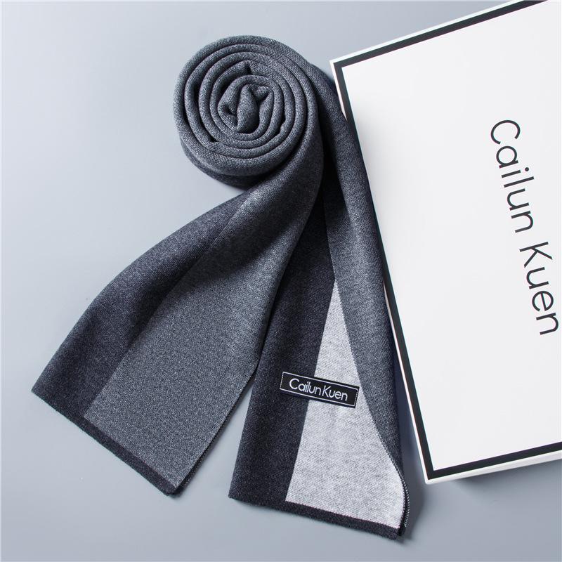 2026 New Men's Wool Plaid Scarf – Trendy Knitted Korean Style, Versatile and Warm Winter Accessory