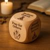 Christian Prayer Dice Handmade Wooden 6-Sided Decision Dice with Faith Engravings Religious Inspirational Dice for Family Group