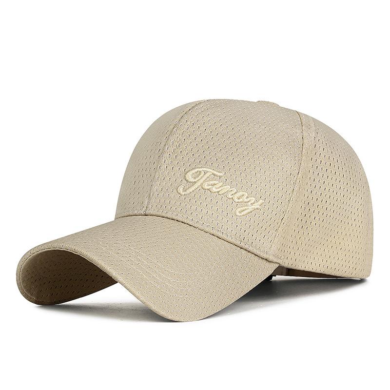 Spring Summer Cap Men's Mesh Breathable Letter Embroidery Baseball Cap Outdoor Sunshade Fishing Cap