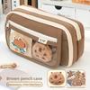 Trousse à Crayons en Tissu Mignonne Kawaii Grande Capacité Fermeture Éclair Animale Sac pour Enfants Garçons Trousse à Stylo Fille Étui Scolaire Fournitures