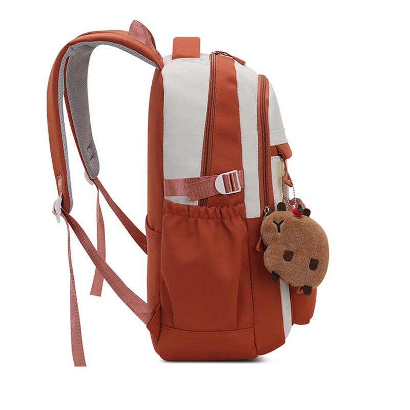 New Capybara Lightweight Burden-reducing Backpack Large Capacity Spine-Protective Wear-Resistant Waterproof Schoolbag for Primary School Students