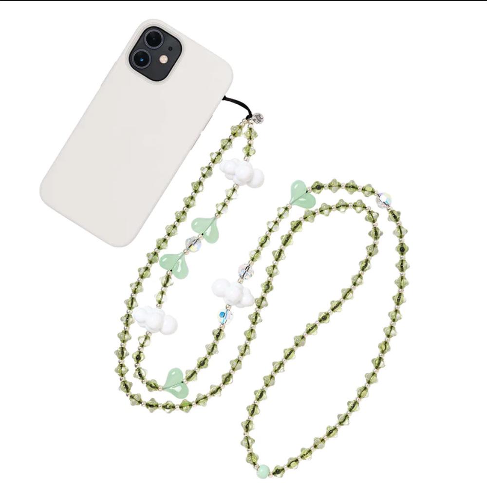 KKBEAD Heart and Cloud Crossbody Lanyard: Japanese and Korean Style Mobile Phone Chain Pendant Jewelry