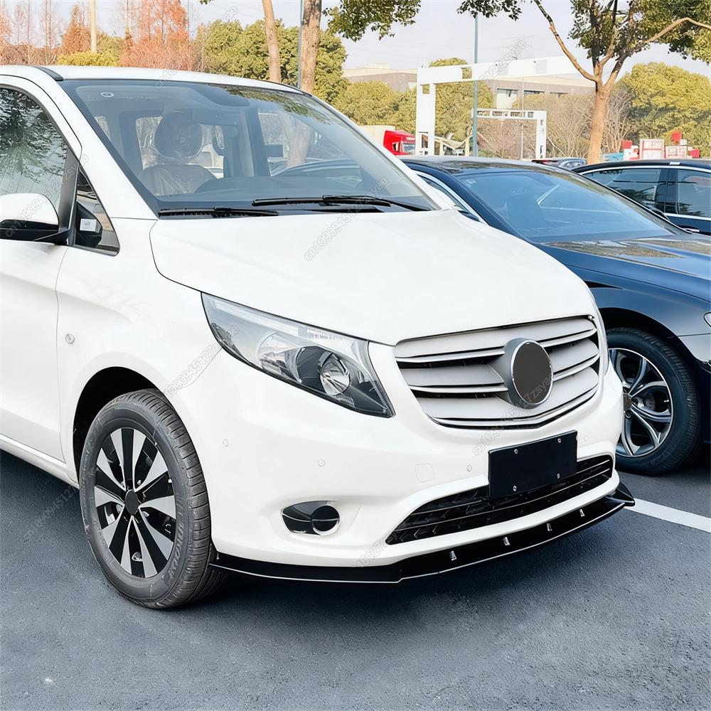 Car Front Bumper Lip Spoiler Diffuser Splitter For Mercedes Benz Vito W447 V220 V250 V260 2016-2023 ABS Black Bodykits Tuning